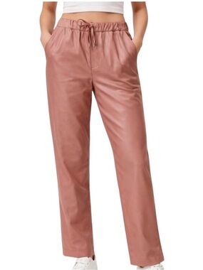 Wildfang The Empower Vegan Leather Drawstring Pants Rose
Brown Size Small NWT